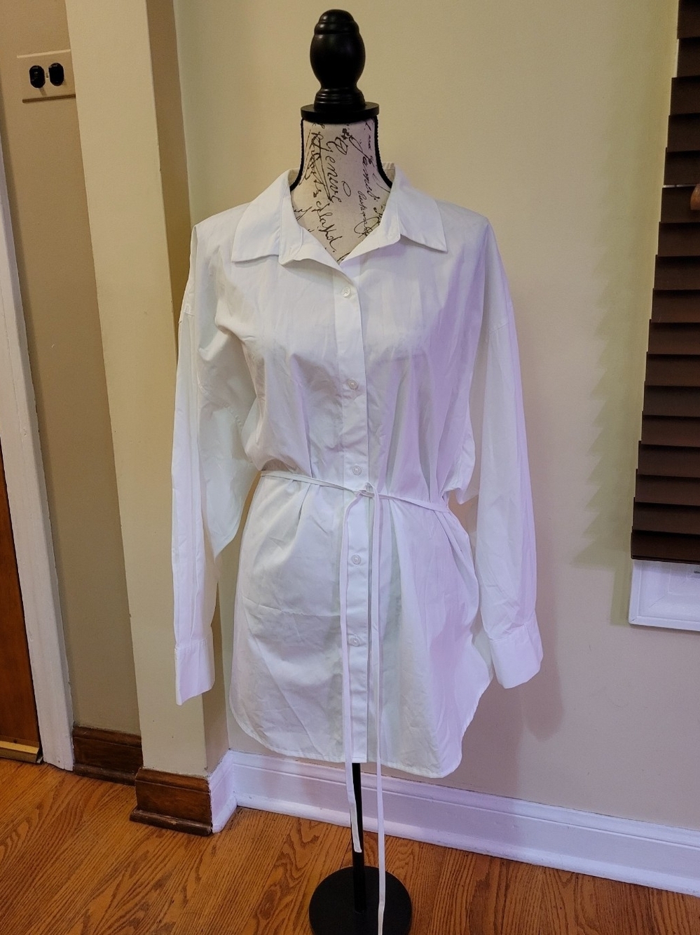 Banana Republic Crisp Cotton Shirt Mini Dress/Tunic Top White XL
